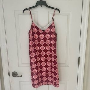 Lulus summer sun dress - bright hood red/pink pattern